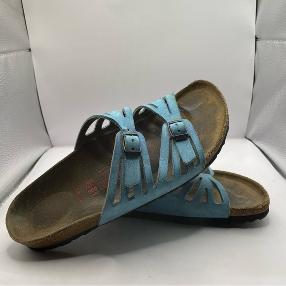 Birkenstock women’s light blue sandals limited edition size 40  US9.5 - Picture 4 of 6